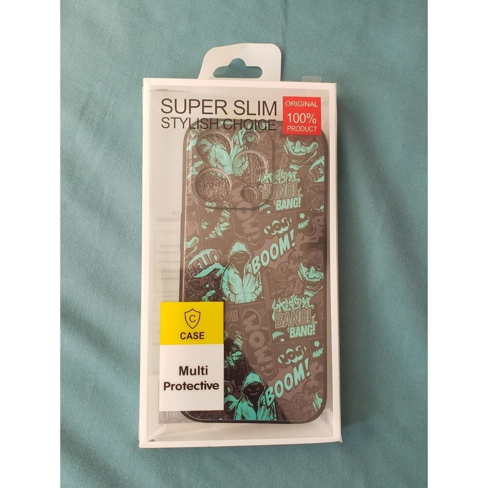 NEW Iphone 15 Pro Case Middle Finger Bats Design Green Super Slim Anti Shock